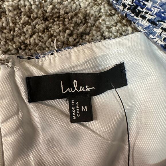 LULUS Women's Adorably Luxurious Tweed Raw Edge Sleeveless Mini Dress Size M - Picture 14 of 16